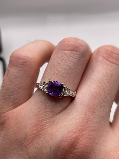 Silver amethyst ring