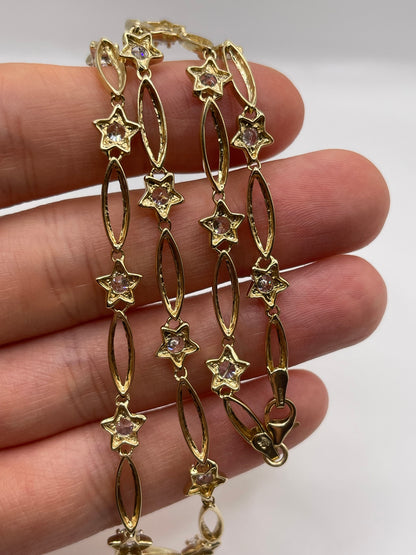 9ct gold cz star necklace