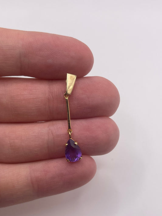 9ct gold amethyst pendant