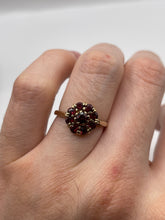 Load image into Gallery viewer, 9ct gold garnet cluster ring
