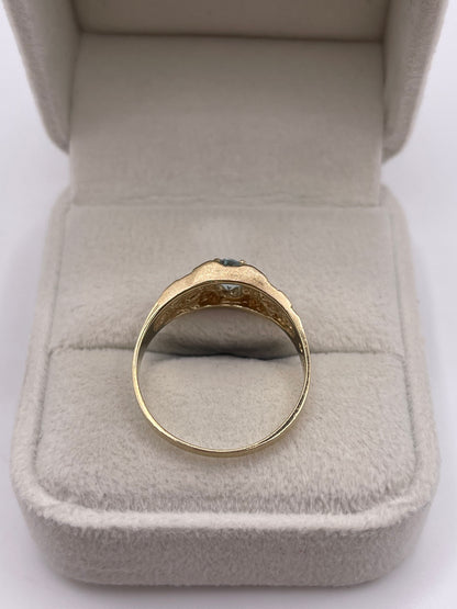 9ct gold aquamarine ring