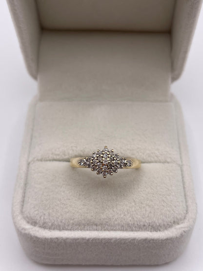 9ct gold diamond cluster ring
