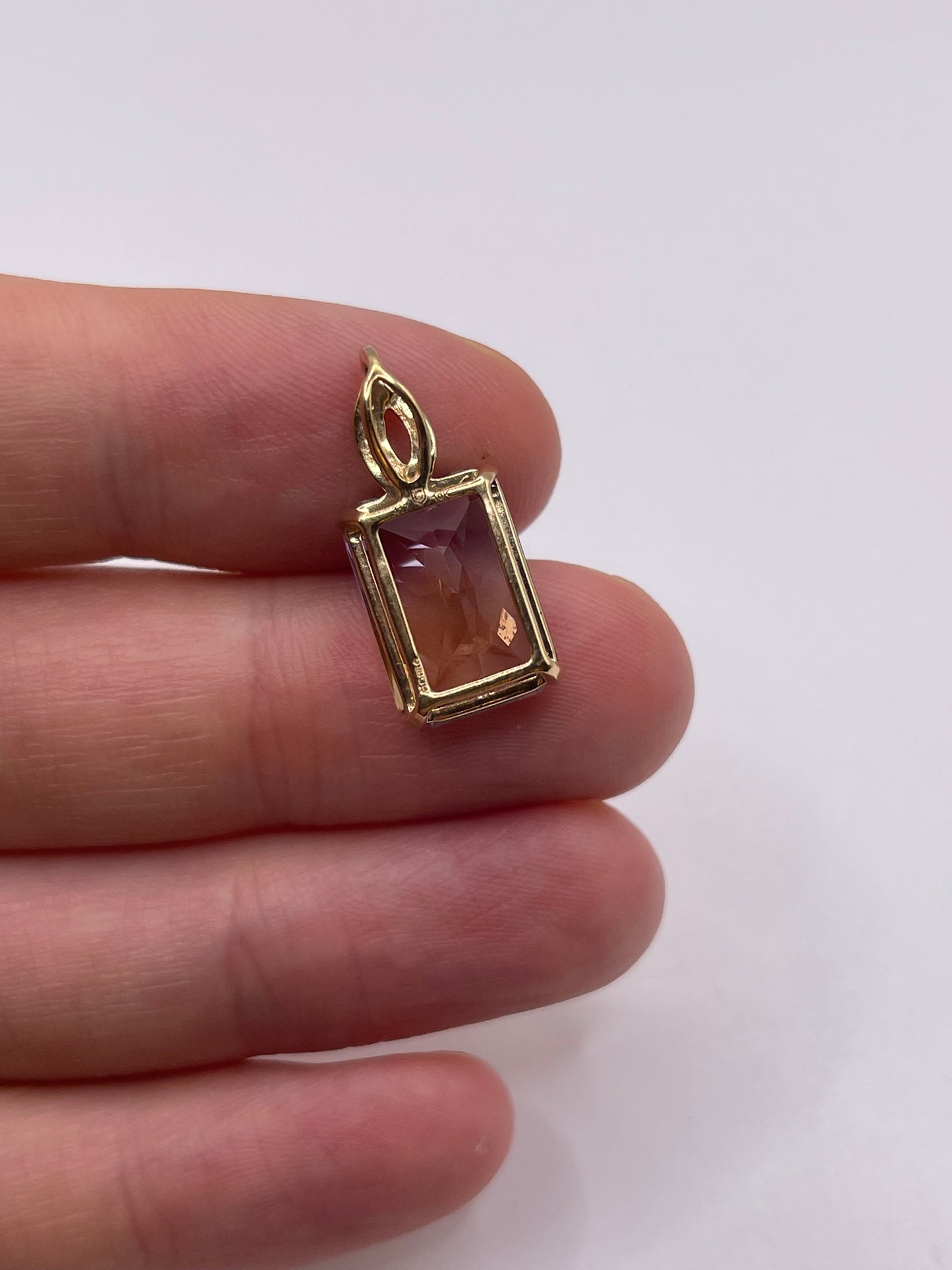 9ct gold ametrine and diamond pendant