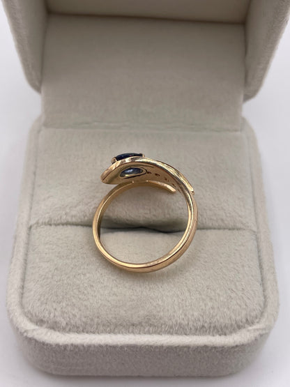 14ct rose gold sapphire and diamond ring