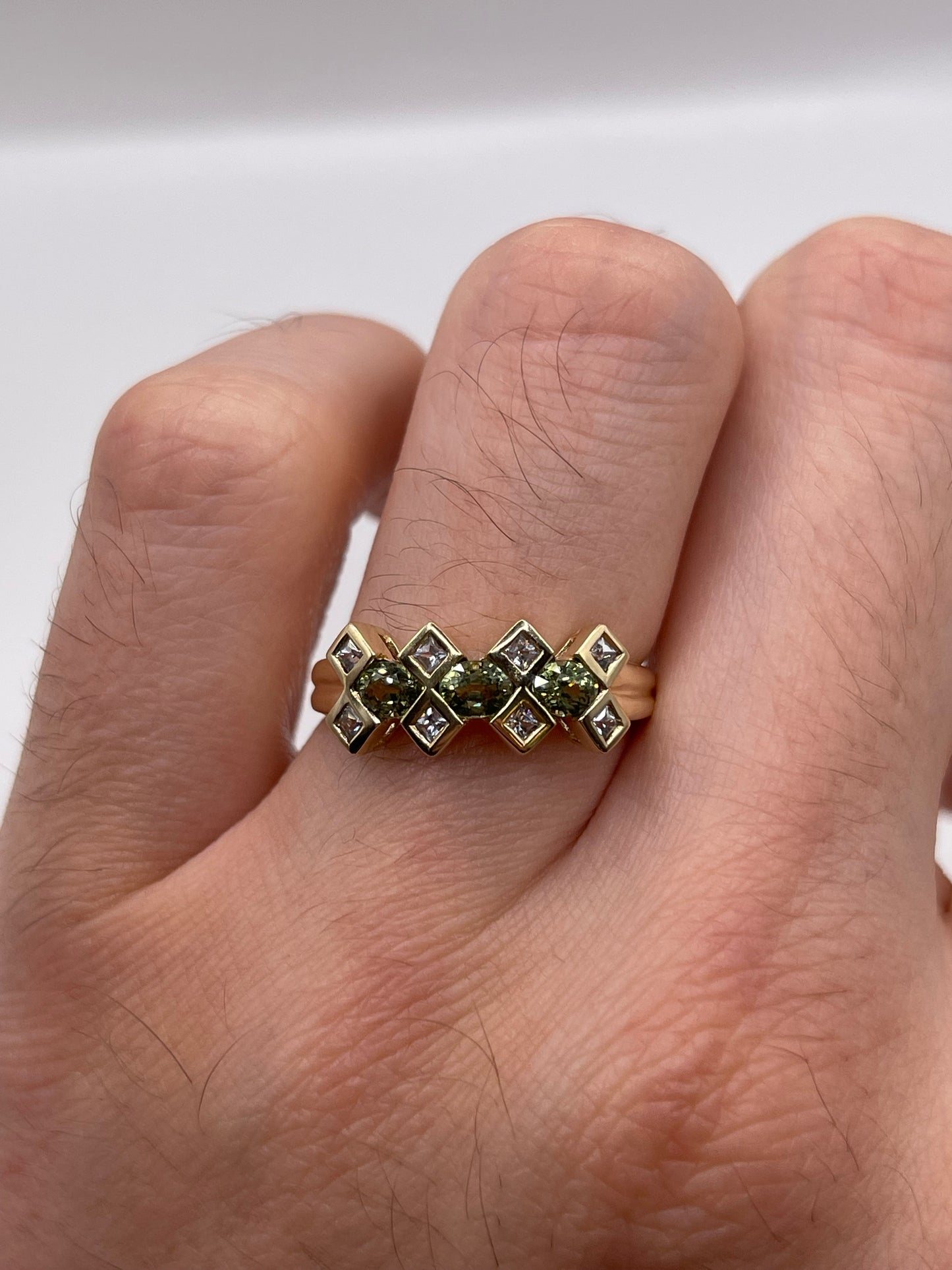 9ct gold sapphire cluster ring