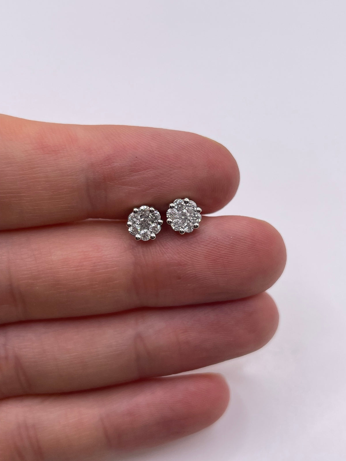 9ct gold diamond earrings
