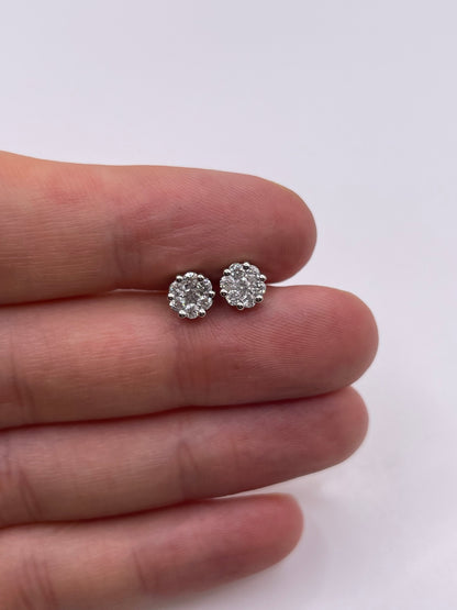 9ct gold diamond earrings