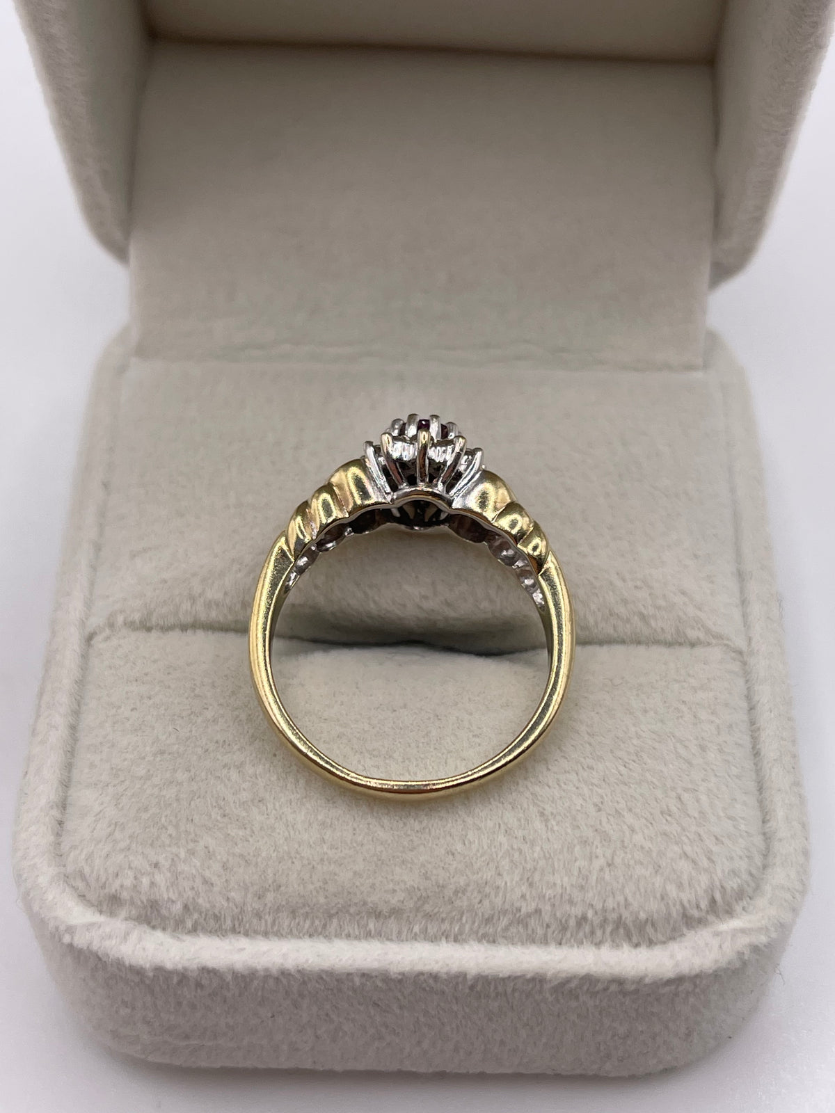 9ct gold ruby and diamond ring