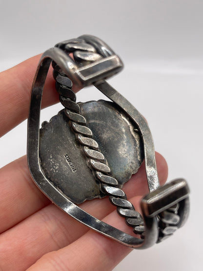 Heavy silver turquoise bangle