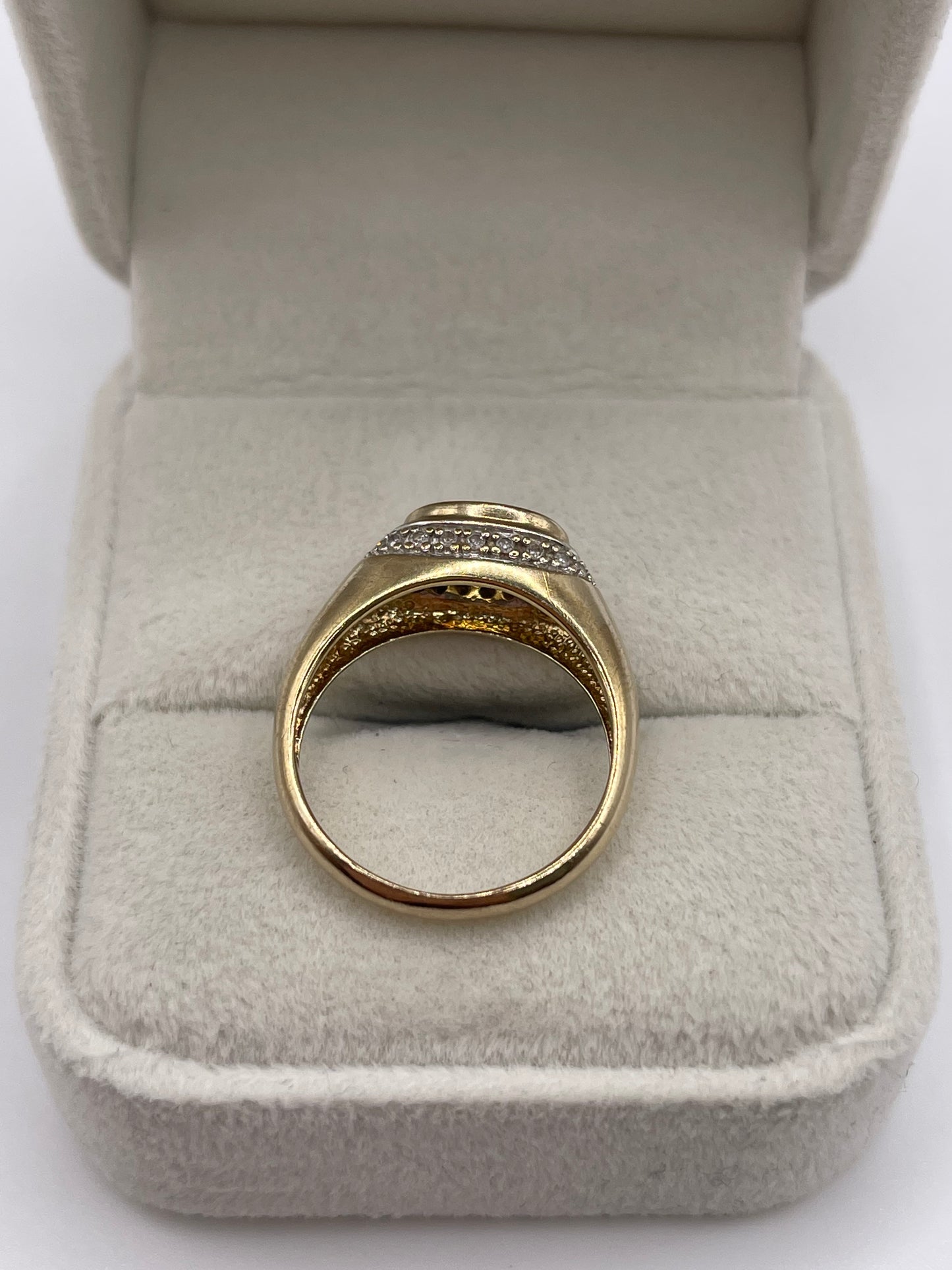 9ct gold citrine and diamond ring