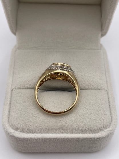 9ct gold citrine and diamond ring