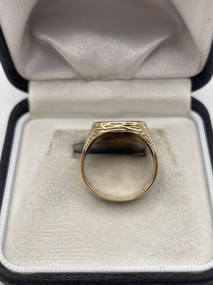 9ct gold tigers eye signet ring