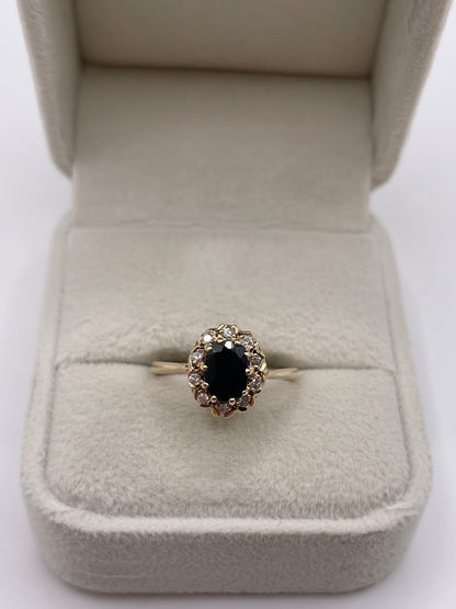 9ct gold sapphire and diamond ring