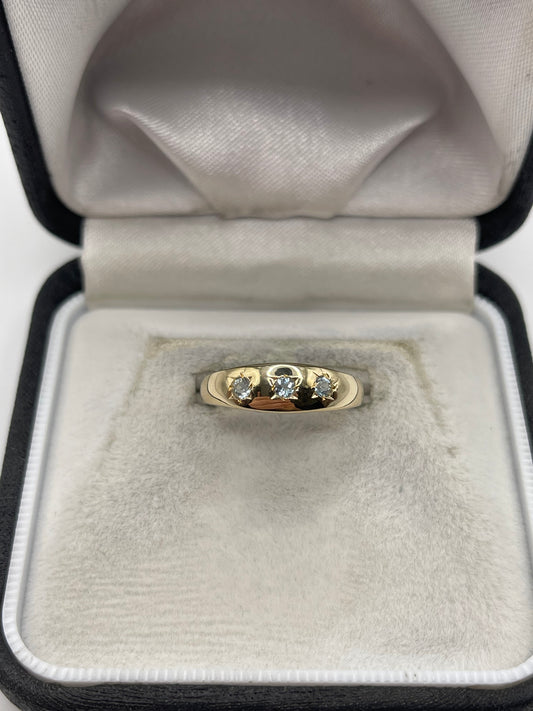 9ct gold topaz gypsy ring