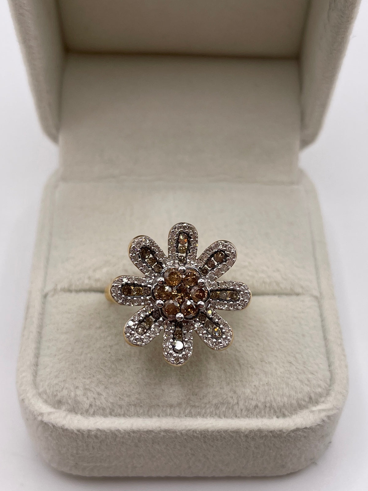 9ct gold diamond cluster ring
