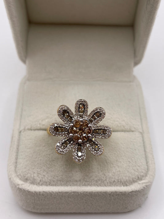 9ct gold diamond cluster ring