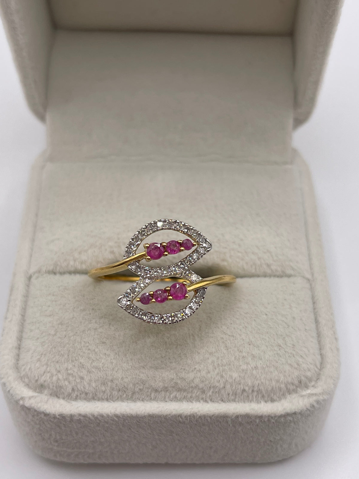 9ct gold ruby and diamond ring