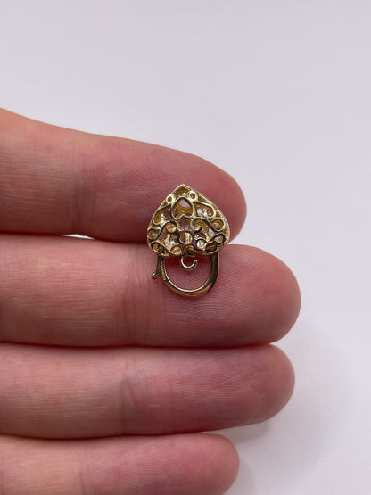 9ct gold cz heart padlock pendant