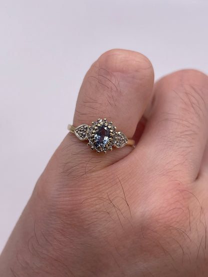9ct gold sapphire and diamond ring