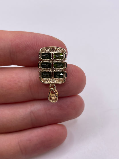 9ct gold diopside and diamond pendant