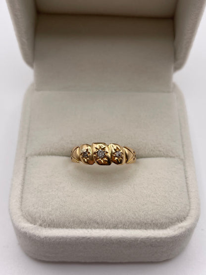 Antique 18ct gold diamond gypsy ring