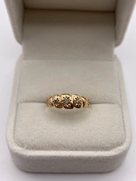 Antique 18ct gold diamond gypsy ring