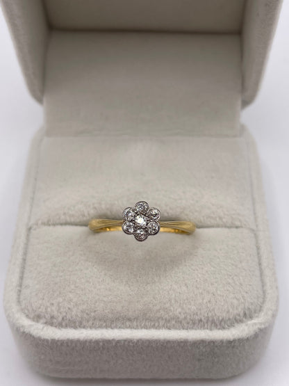 18ct gold diamond cluster ring