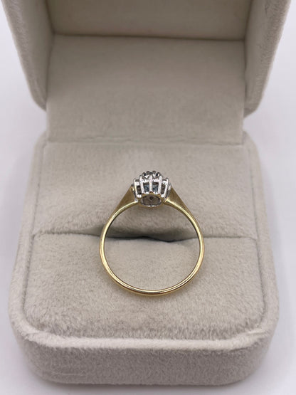 9ct gold topaz and diamond ring