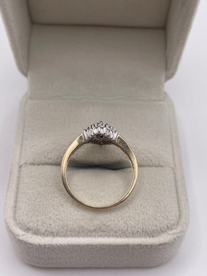 9ct gold diamond cluster ring