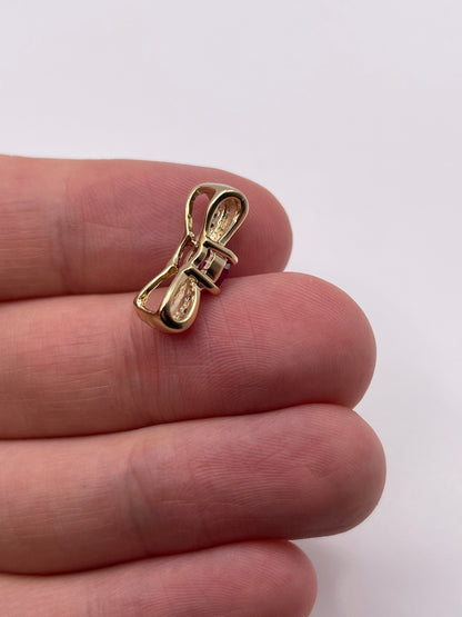 9ct gold ruby and diamond pendant