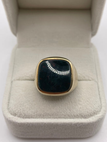 9ct gold bloodstone signet ring