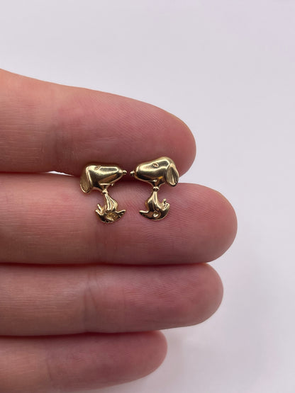 9ct gold snoopy earrings