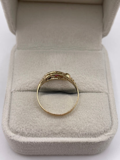 9ct gold ruby and diamond ring