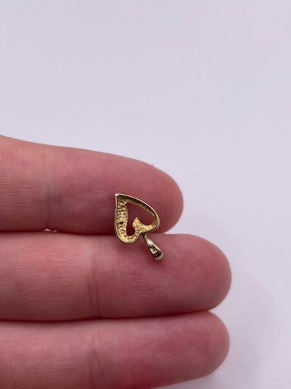 9ct gold diamond heart pendant