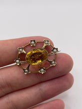 Load image into Gallery viewer, 9ct gold citrine and pearl brooch

