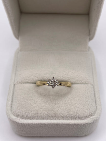 9ct gold diamond cluster ring