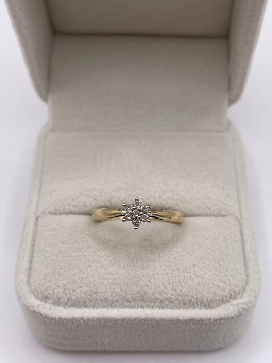 9ct gold diamond cluster ring