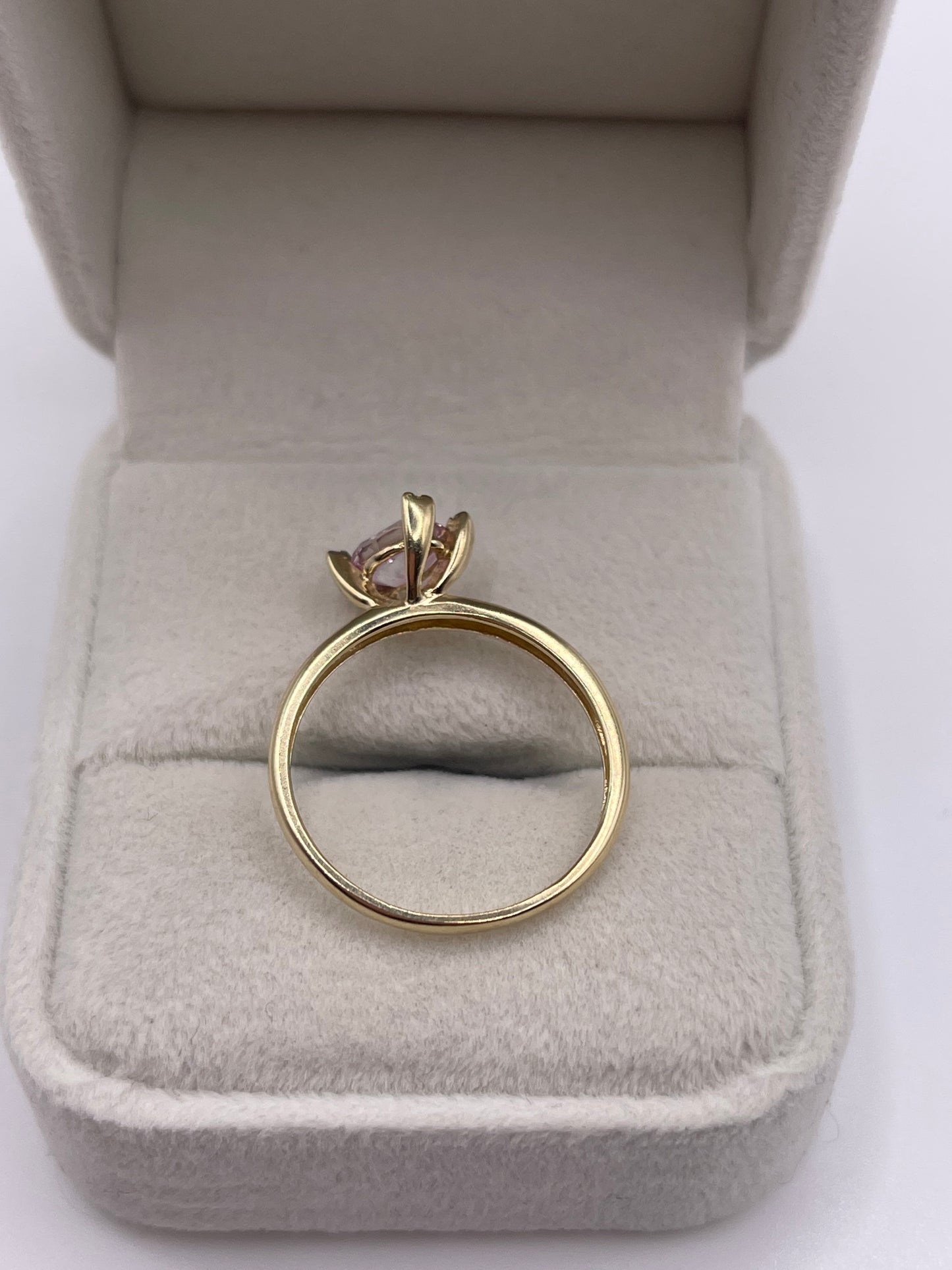 9ct gold pink topaz and diamond ring