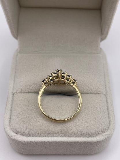 9ct gold sapphire cluster ring