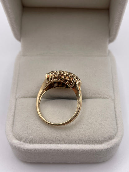 9ct gold cognac diamond cluster ring
