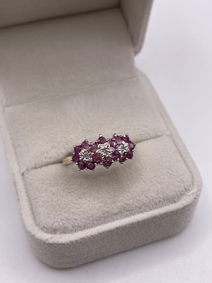 9ct gold ruby and diamond ring