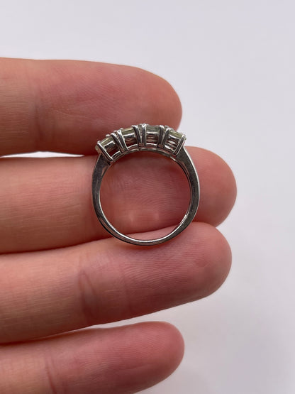 Silver gemstone ring