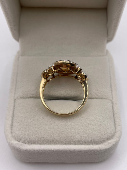 9ct gold diamond cluster ring