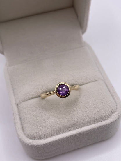 9ct gold amethyst ring
