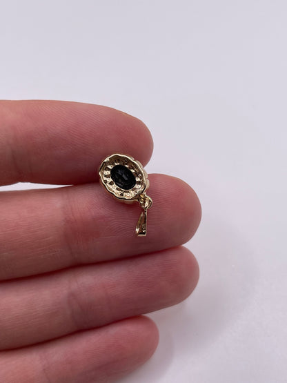 9ct gold sapphire and diamond pendant
