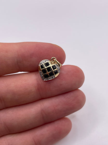 9ct gold sapphire and diamond pendant