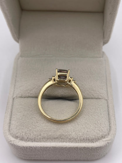 9ct gold mystic topaz and diamond ring