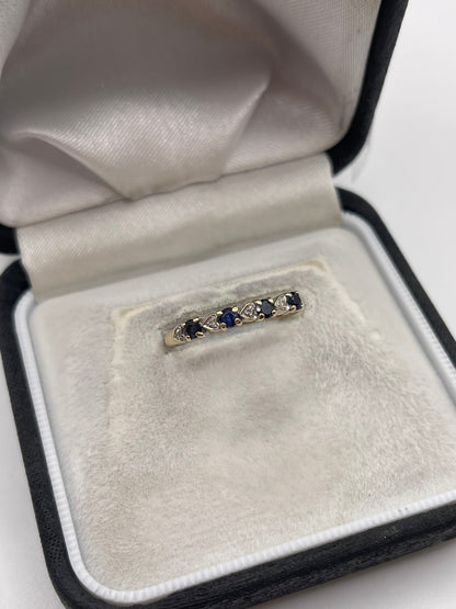 9ct gold sapphire and diamond ring