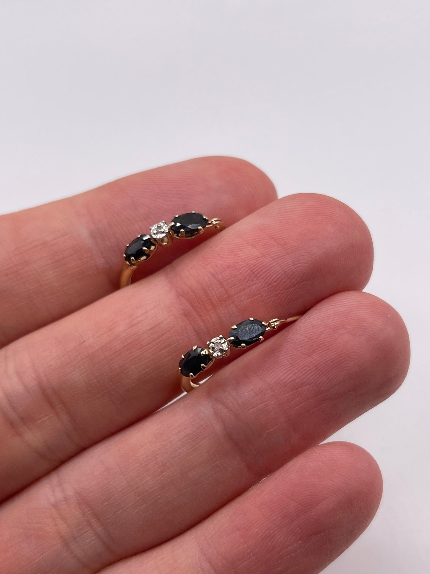 9ct gold sapphire and diamond earrings