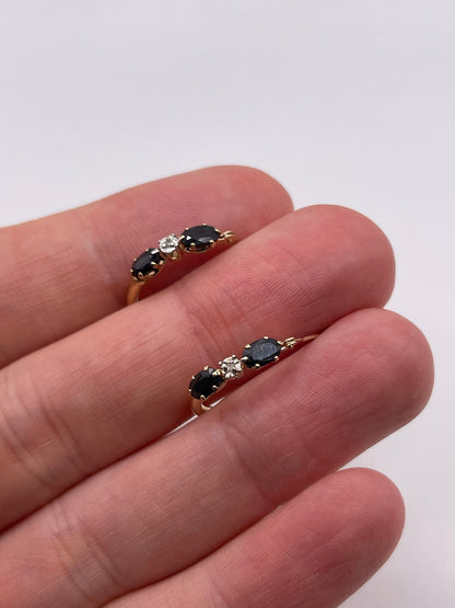 9ct gold sapphire and diamond earrings